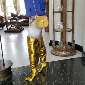 Lovely Auth  CHLOE Drew small Crossbody Leather and suede bag